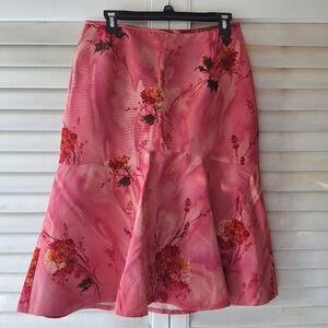 Lafayette 148 New York Magenta Mermaid Floral Skirt
